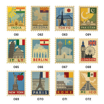 Personalised Travel Destination Papercut Stamp Print, 8 of 9