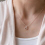 Silver Swarovski Birthstone And Initial Necklace, thumbnail 10 of 11
