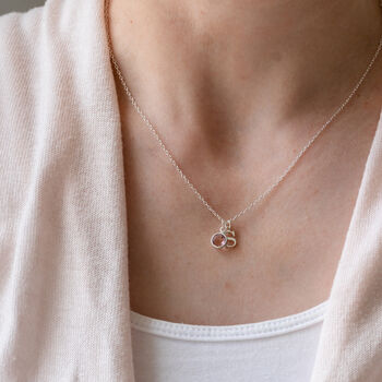 Silver Swarovski Birthstone And Initial Necklace, 10 of 11