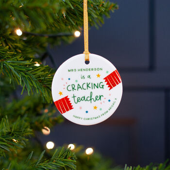 Personalised Thank You Teacher Christmas Decoration, 2 of 2