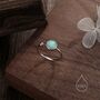 Aqua Green Opal Open Ring In Sterling Silver, thumbnail 4 of 10