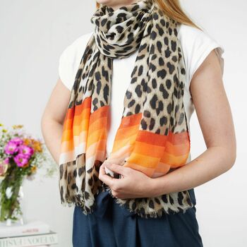 Poncho And Leopard Print Scarf Set, 3 of 6