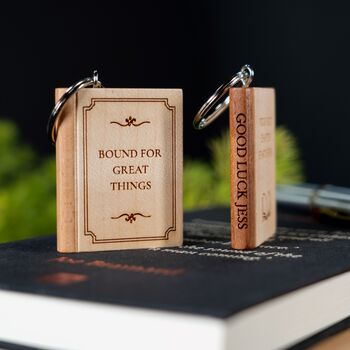 Personalised Graduation And Good Luck Gift Wooden Book Keyring, 11 of 12