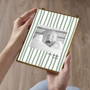 Personalised Baby Photo Frame With Stripes, 2 of 5