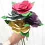 Leather 3rd Anniversary Large Roses In Vintage Zinc Jug, thumbnail 12 of 12