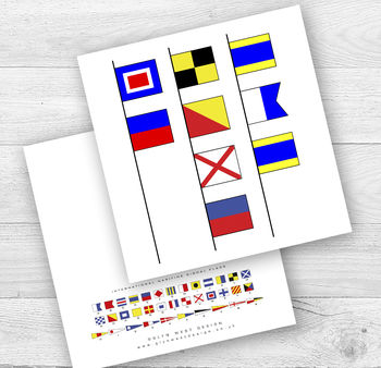 Signal Flags I Or We Love Dad Birthday Card, 2 of 4