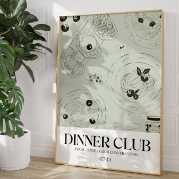 Dinner Club Print Dining Room Wall Art, 7 of 8
