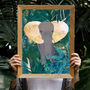 Elephant Jungle Leaves Tropical Art Print, thumbnail 2 of 3