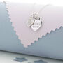 Silver St Christopher Double Heart Charm Necklace With Personalised Photobox, thumbnail 2 of 6