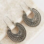 Oxidised Look Round Boho Drop Earrings, thumbnail 1 of 3