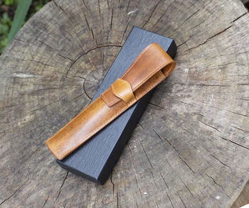 Personalised Leather Single Pen Holder With Presentation Box, 9 of 11