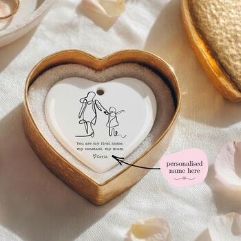 Personalised “My First Home” Mum Heart Bauble, 2 of 3