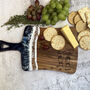 Custom Family With Hands Drawing Resin Wood Cheese Board, thumbnail 2 of 7