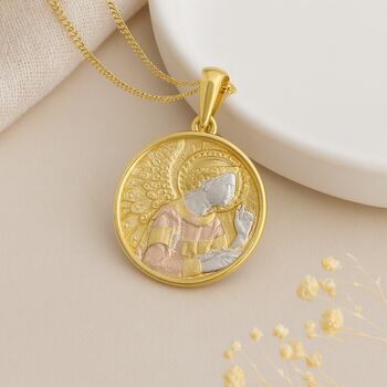 Personalised Gold Plated Sterling Silver Angel Gabriel Necklace, 2 of 6