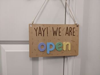 We Are Open / Closed Two Side Shop Sign Door 3D Acrylic, 6 of 12