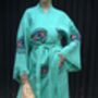 Long Organic Cotton Robe: Jade Green Eye, thumbnail 2 of 4