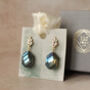 Cobalt Blue Vintage Glass Earrings, thumbnail 7 of 8