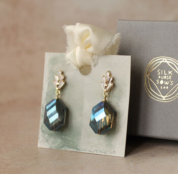 Cobalt Blue Vintage Glass Earrings, 7 of 8