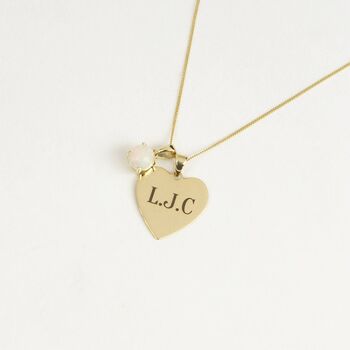 Personalised Solid 9ct Gold Heart Disc Pendant Necklace, 6 of 10