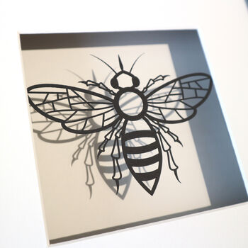 Framed Papercut Manchester Bee Art, 6 of 7