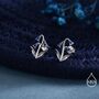 Sterling Silver Delicate Bluebell Flower Stud Earrings With Enamel, thumbnail 4 of 12