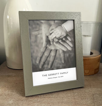 Personalised Wooden Photo Gift Print Framed In Taupe, 6 of 7