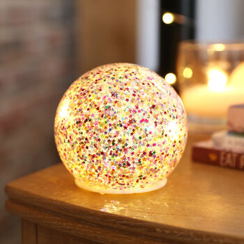 Small LED Rainbow Glitter Light Globe, 2 of 3