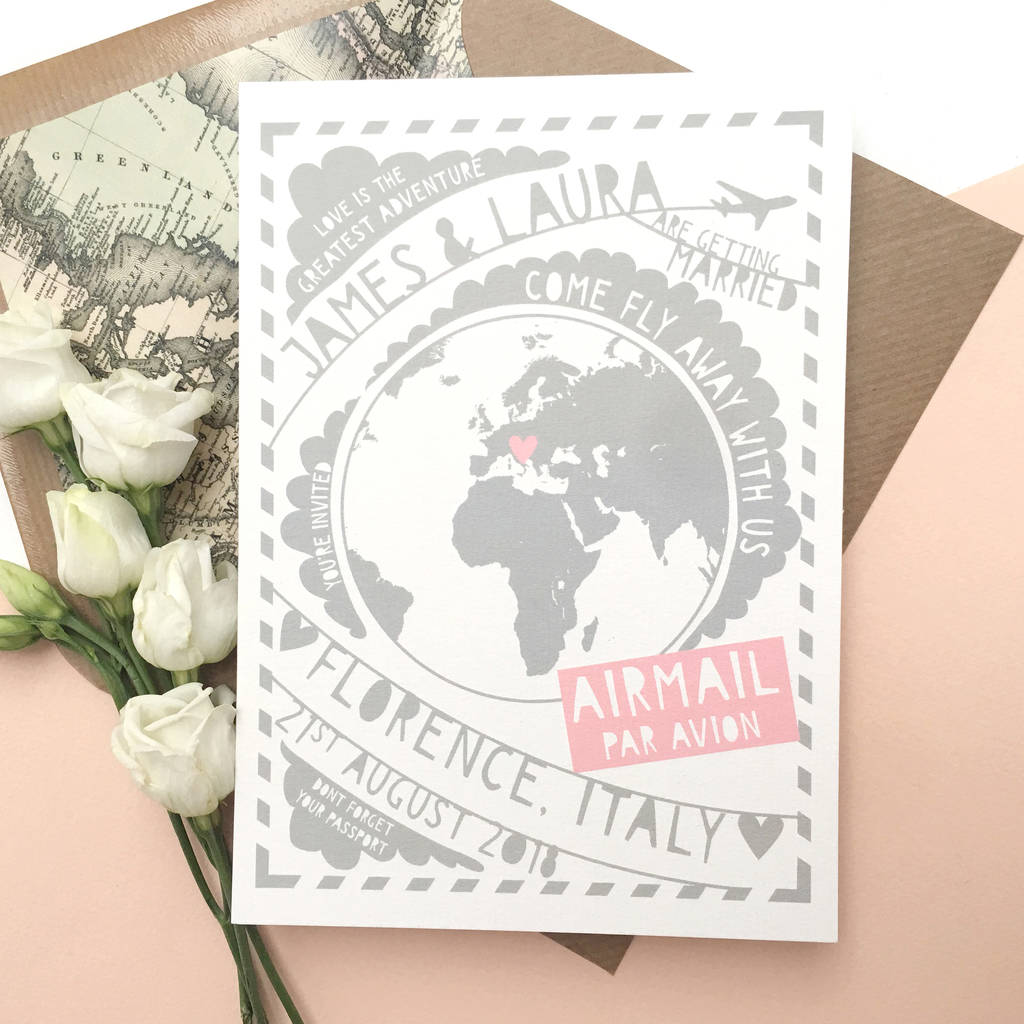 come fly away with us travel wedding invitation by ditsy chic ...