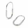 Oval Hoop Minimalist Sterling Silver Earrings, thumbnail 3 of 7