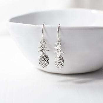 Silver Plated Pineapple Earrings, 2 of 8
