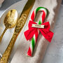 Edible Candy Cane And Bow Place Setting, thumbnail 1 of 4