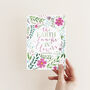 'The Earth Laughs In Flowers' Hand Lettered A6 Card, thumbnail 1 of 2