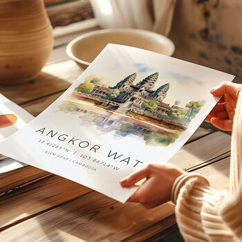 Cambodia Angkor Wat Travel Destination Poster, 4 of 7