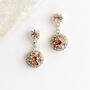 Rose Pink Swarovski Crystal Snow Drop Earrings, thumbnail 1 of 6