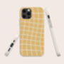 Yellow Wavy Check Biodegradable Phone Case, thumbnail 1 of 7