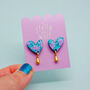 Colourful Abstract Heart Drop Earrings, thumbnail 6 of 11