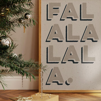 Falalalala Textured Christmas Print, 3 of 6