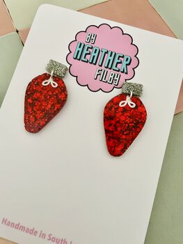 Christmas Lights Glitter Christmas Earrings / Festive Jewellery / Shimmering Multi Colour Dangles, 5 of 12