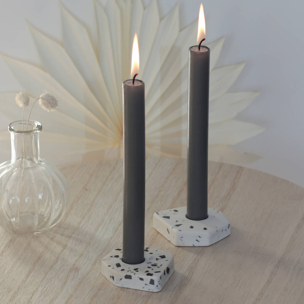 Flecked Terrazzo Candle Stick Holder, 1 of 5