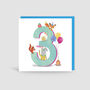 Age Three 'The Birthday Bunch' Animal Card, thumbnail 1 of 4