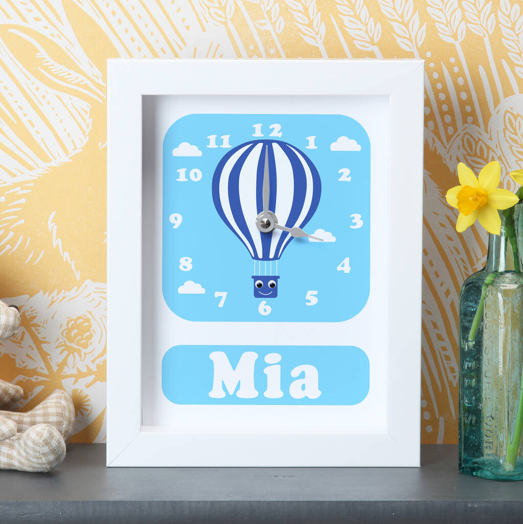 Personalised Children's Hot Air Balloon Clock, 1 of 4