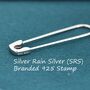 Safety Pin Pull Through Drop Earrings In Sterling Silver, thumbnail 3 of 12
