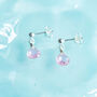 Pink Zircon Drop Stud Earrings Second Light Collection, thumbnail 4 of 4
