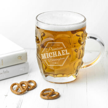 Personalised Premium Dimpled Beer Glass, 4 of 6