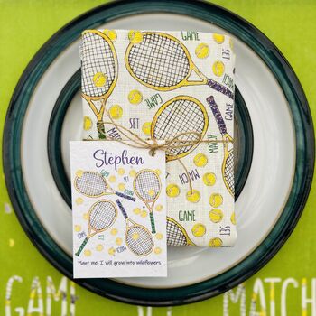 Tennis Themed Linen Napkins, 5 of 8