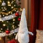 Personalised Christmas Gnome Striped Hat And Wooden Heart, thumbnail 5 of 5