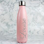 Personalised Pink Metal Insulated Drinks Bottle, thumbnail 5 of 6