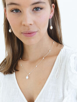 Silver Or Gold Pearl Necklace, 2 of 5