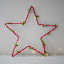 Velvet Bow Star Light, Handmade Christmas Decoration, thumbnail 2 of 6