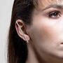Sterling Silver Bar Ear Cuff Stud Earring, thumbnail 3 of 7